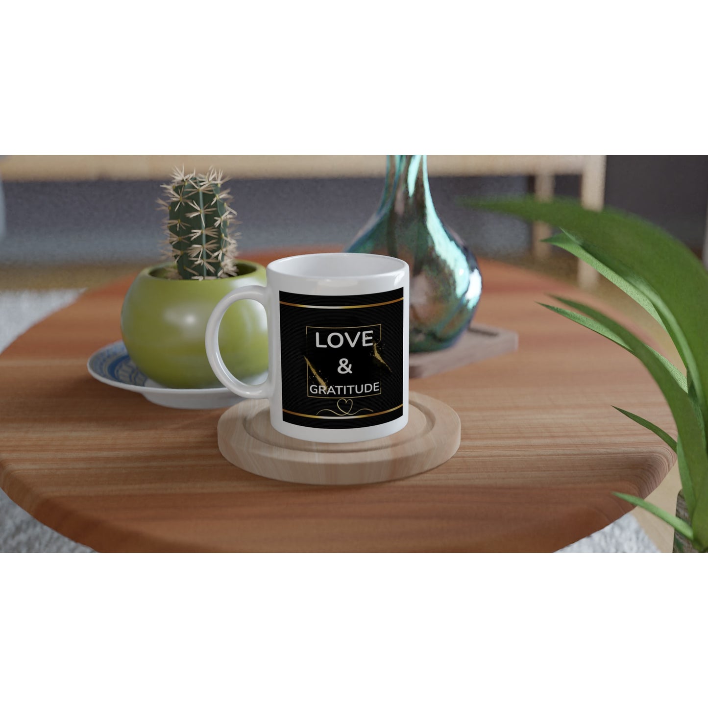 Love & Gratitude Ceramic Mug - Inspirational Powerful Words
