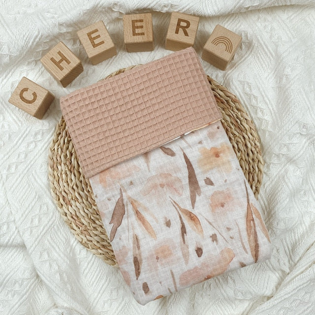 Cute Cotton Waffle Baby Swaddle Blanket, Baby Shower Gift