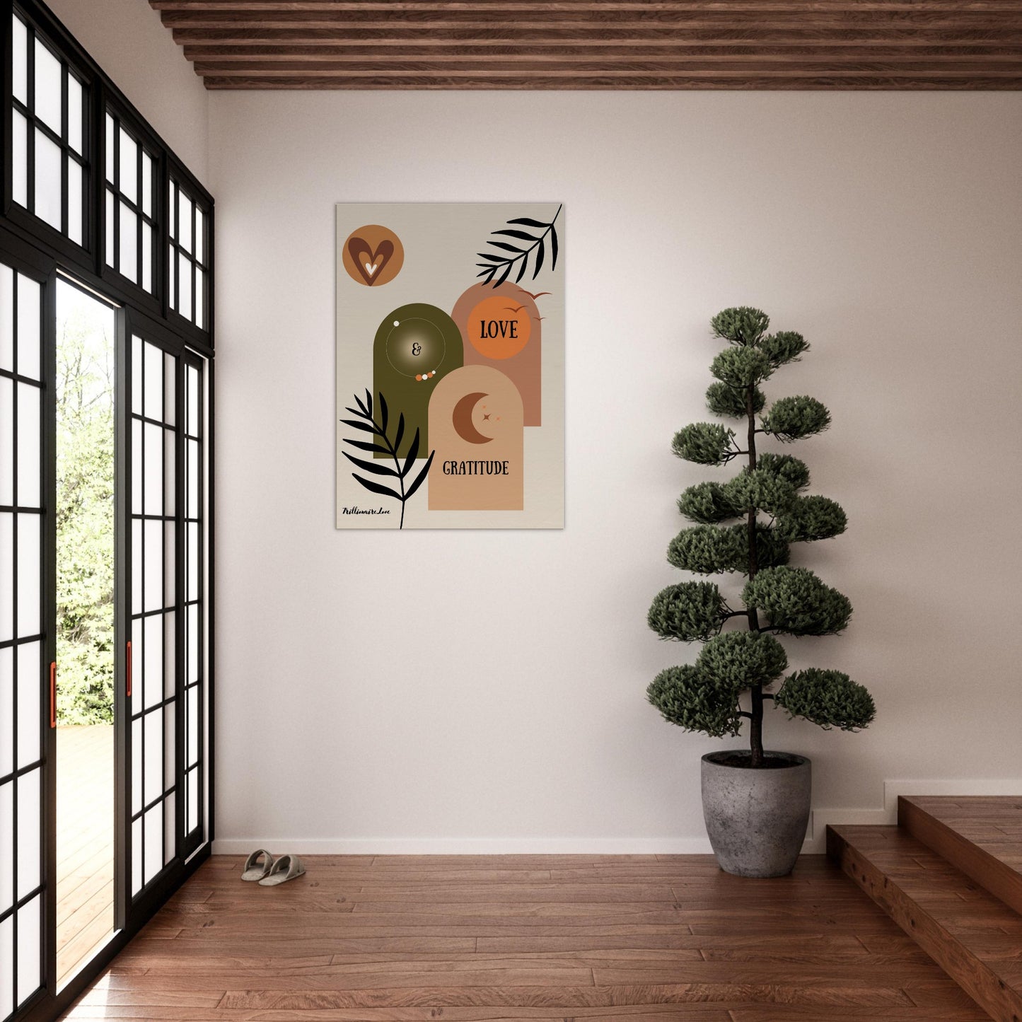 "Love & Gratitude" - Inspirational Quote Wall Decoration Canvas