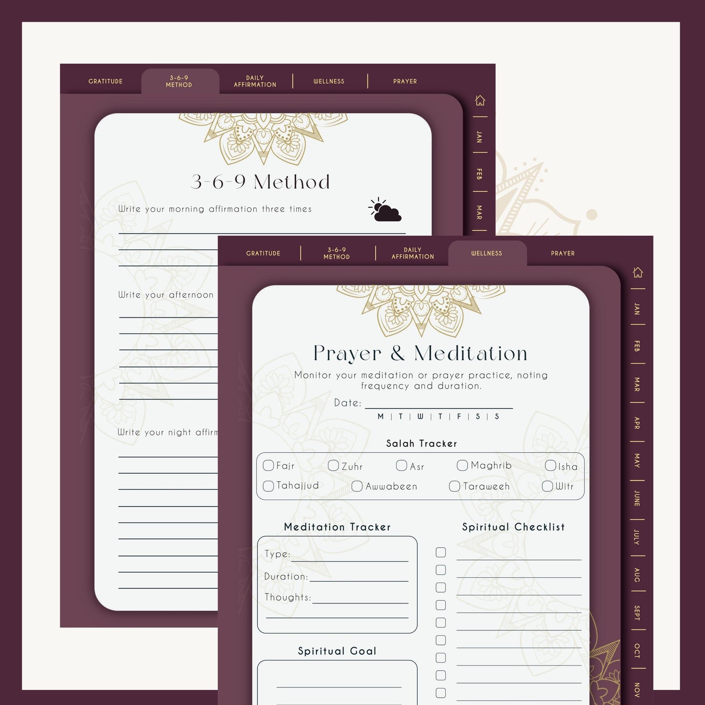 3-6-9 method digital download, 369 planner, law of attraction digital planner, manifesting digital journal