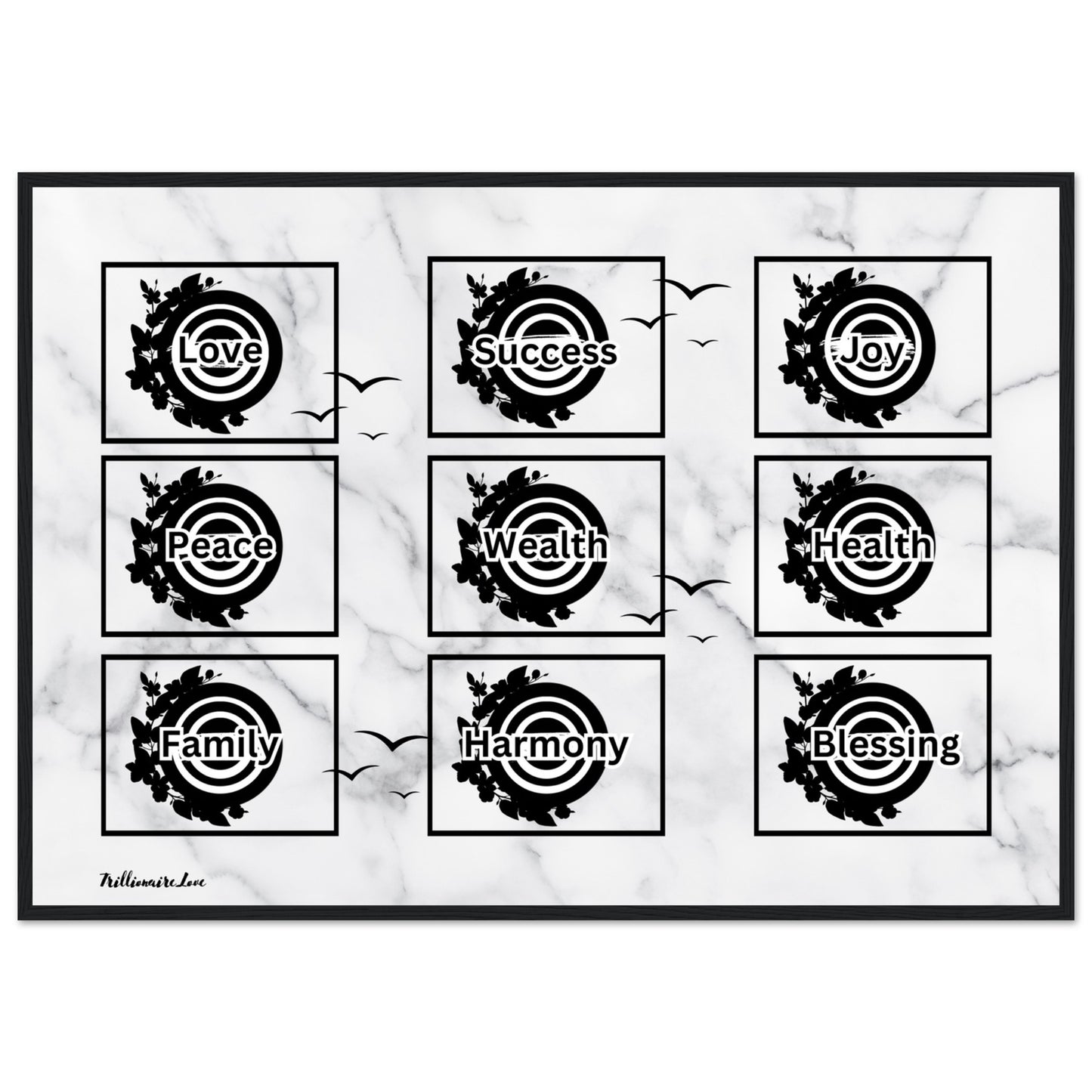 Grey Marble Inspirational Premium Matte Paper Wooden Framed Poster