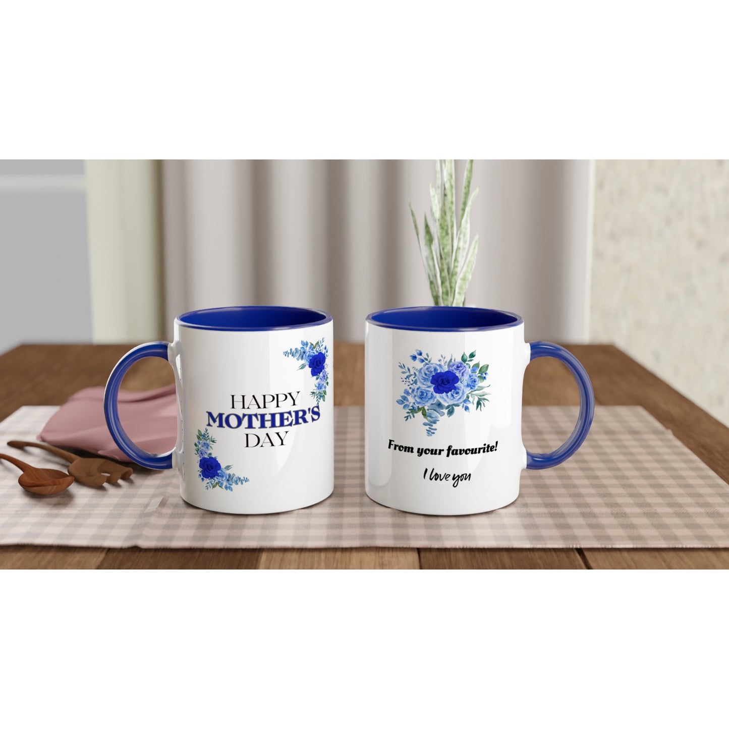 Happy Mother's Day Ceramic Mug with Colour Inside - Gift Idea From The Favourite one