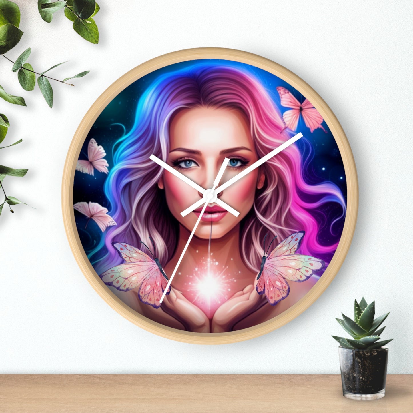 Wall Clock Unique, Wall Clock Modern, Wall Clock Wood, Pink Wall Decor, Relaxing Wall Art, Zen Wall Art, Kitchen Wall Art, feng shui wall art, meditation gift