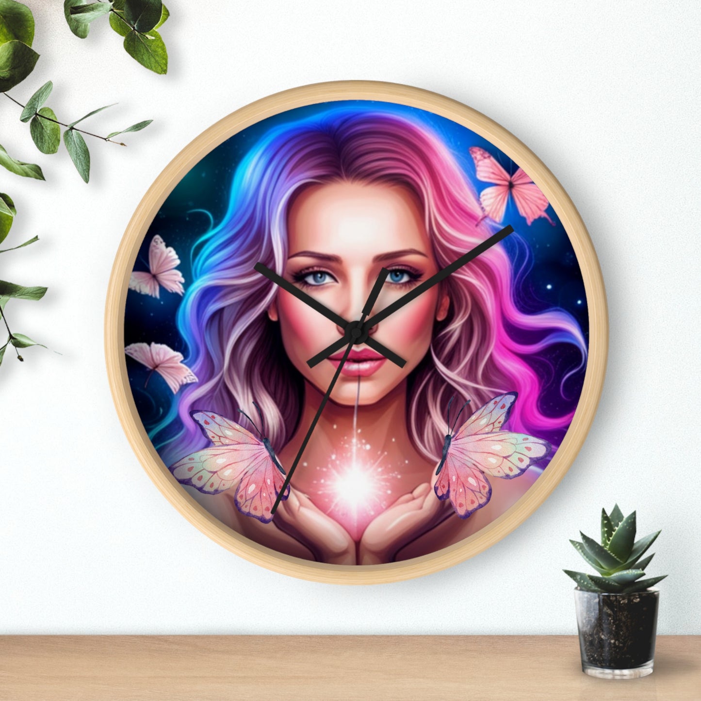 Wall Clock Unique, Wall Clock Modern, Wall Clock Wood, Pink Wall Decor, Relaxing Wall Art, Zen Wall Art, Kitchen Wall Art, feng shui wall art, meditation gift