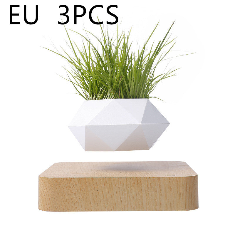 Modern Magnetic Wood Grain Potted Plant Vase - Feng Shui Home