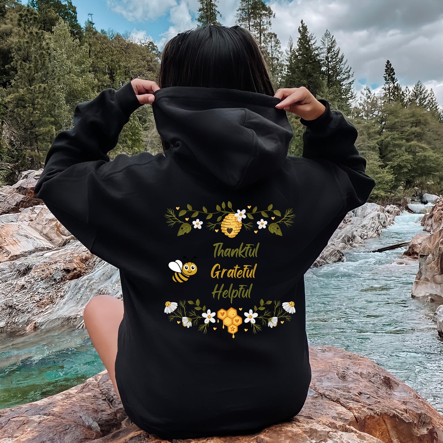 Retro Bee Svg, Thankful SVG | Thanksgiving Shirt SVG | Fall Shirt SVG | | Bee Thankful Grateful Helpful Svg | Be Grateful Svg, Bumble Bee, files for cricut, sublimation, t-shirt, hoodie, mug, sweatshirt, wall art, sticker and more