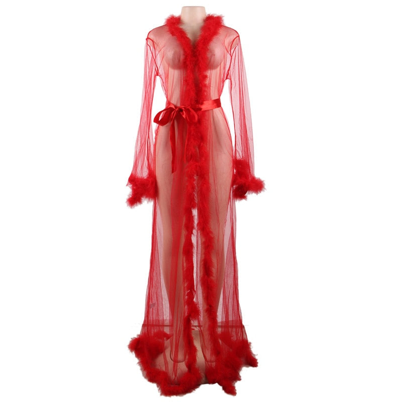 Respect My Position - Long Sheer Robe Lingerie