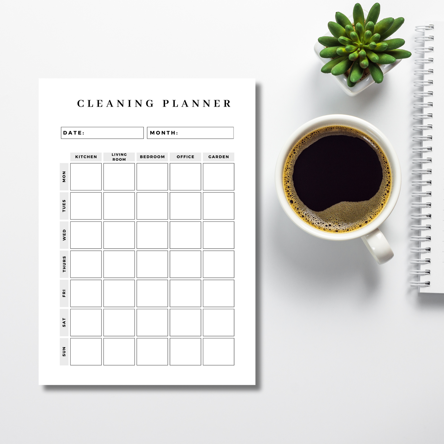 Minimalist Cleaning Checklist, Home Office Cleaning Schedule, Cleaning Planner, Cleaning Template