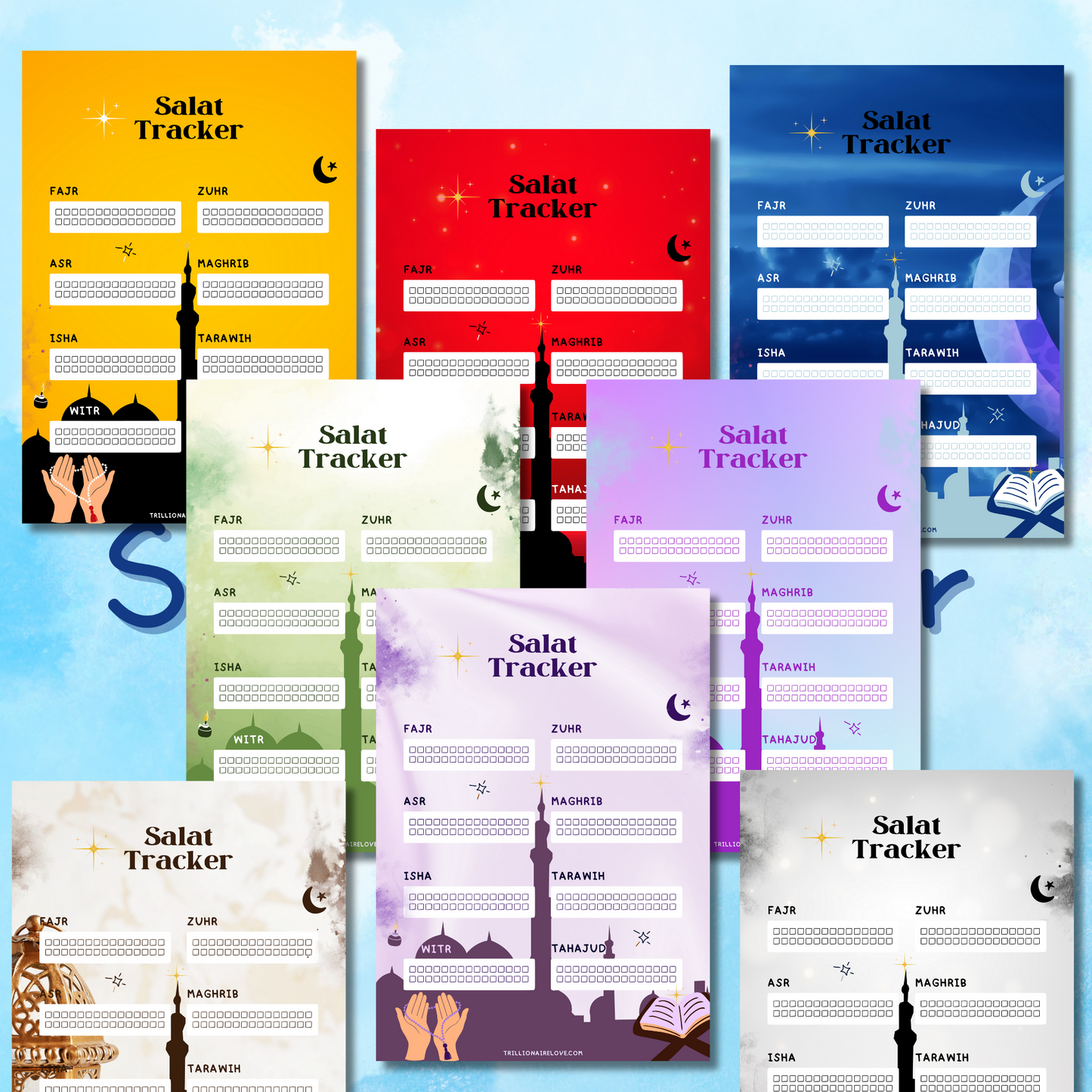 Salah tracker printable | Muslim prayer tracker| Zikr tracker | Instant download| Islamic planner printable