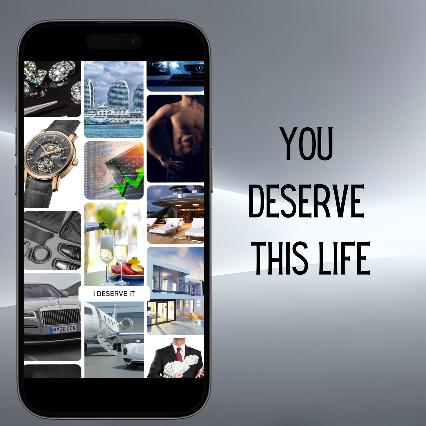 Vision Board Phone Wallpaper, Men Lifestyle, Digital Download - 111