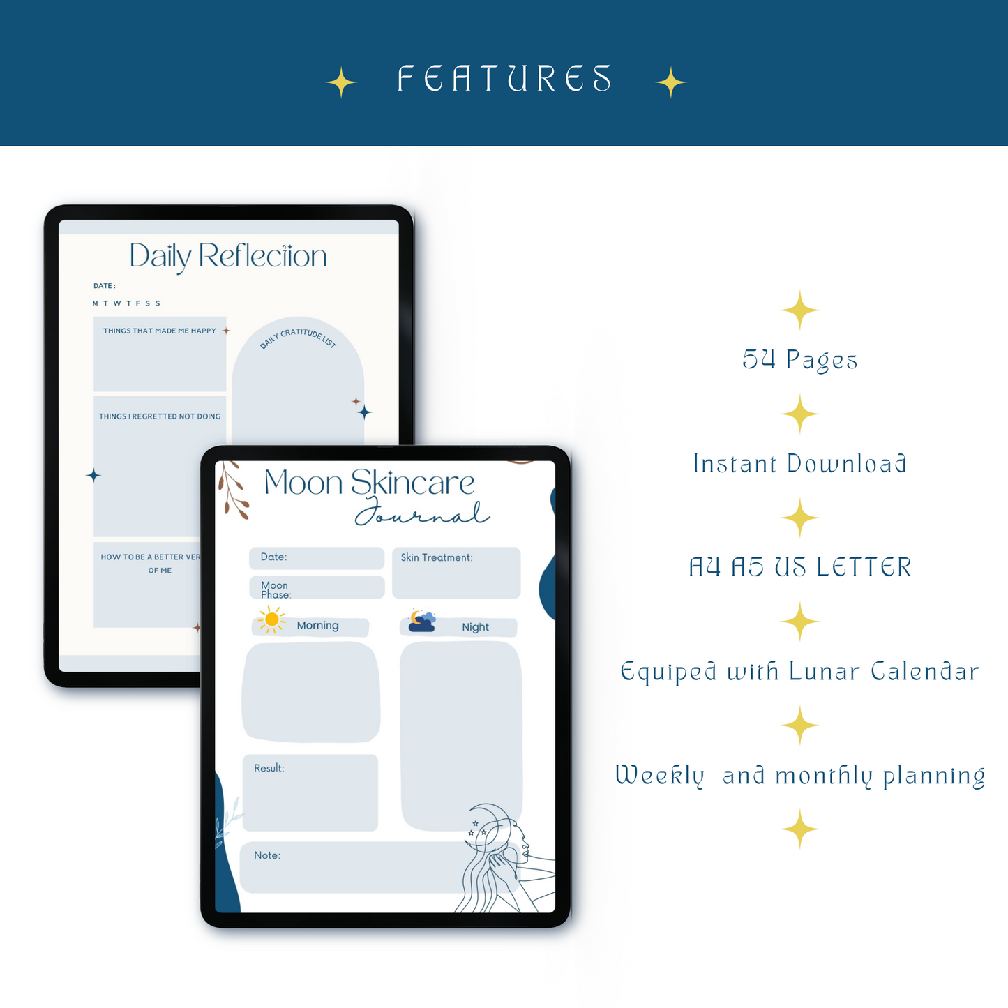 Moon Planner | Moon Journal | Moon Tracker | Moon Calendar | Digital Download
