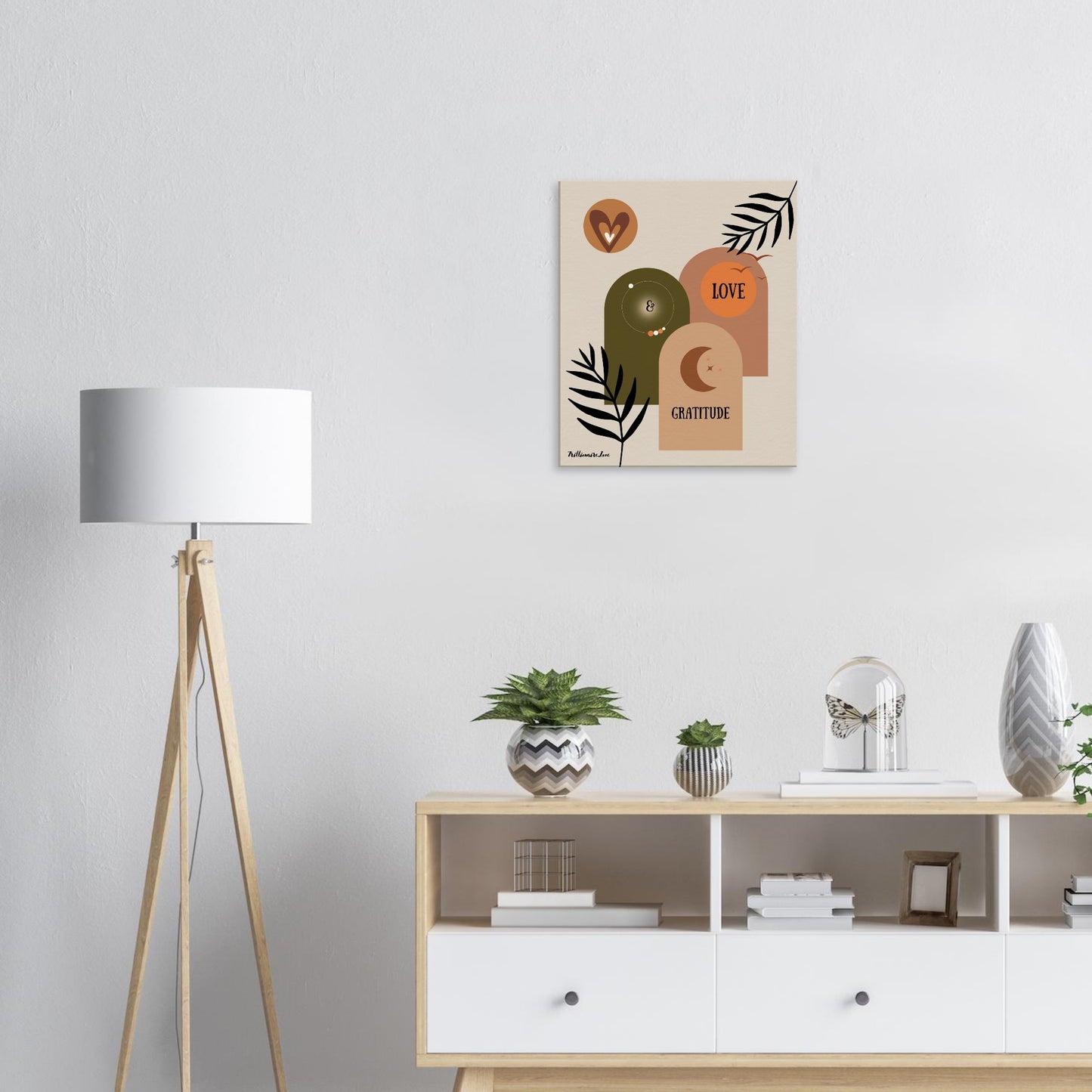 "Love & Gratitude" - Inspirational Quote Wall Decoration Canvas