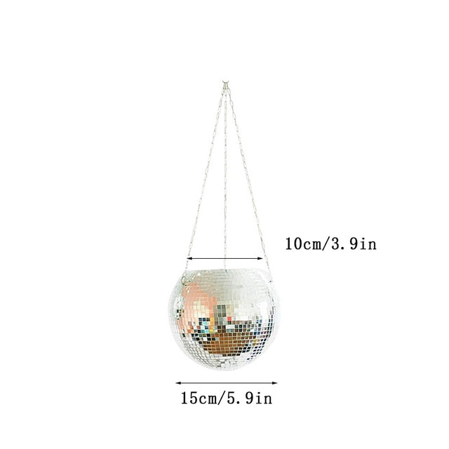 Disco Ball Flower Hanging Vase - Home Decor
