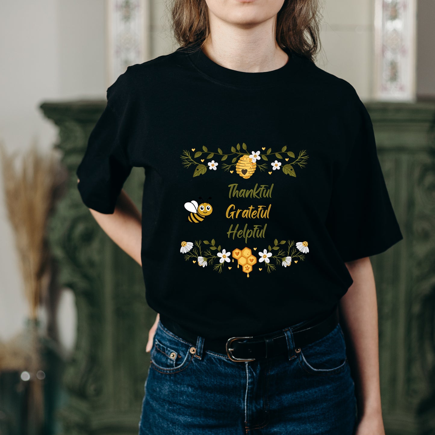 Retro Bee Svg, Thankful SVG | Thanksgiving Shirt SVG | Fall Shirt SVG | | Bee Thankful Grateful Helpful Svg | Be Grateful Svg, Bumble Bee, files for cricut, sublimation, t-shirt, hoodie, mug, sweatshirt, wall art, sticker and more