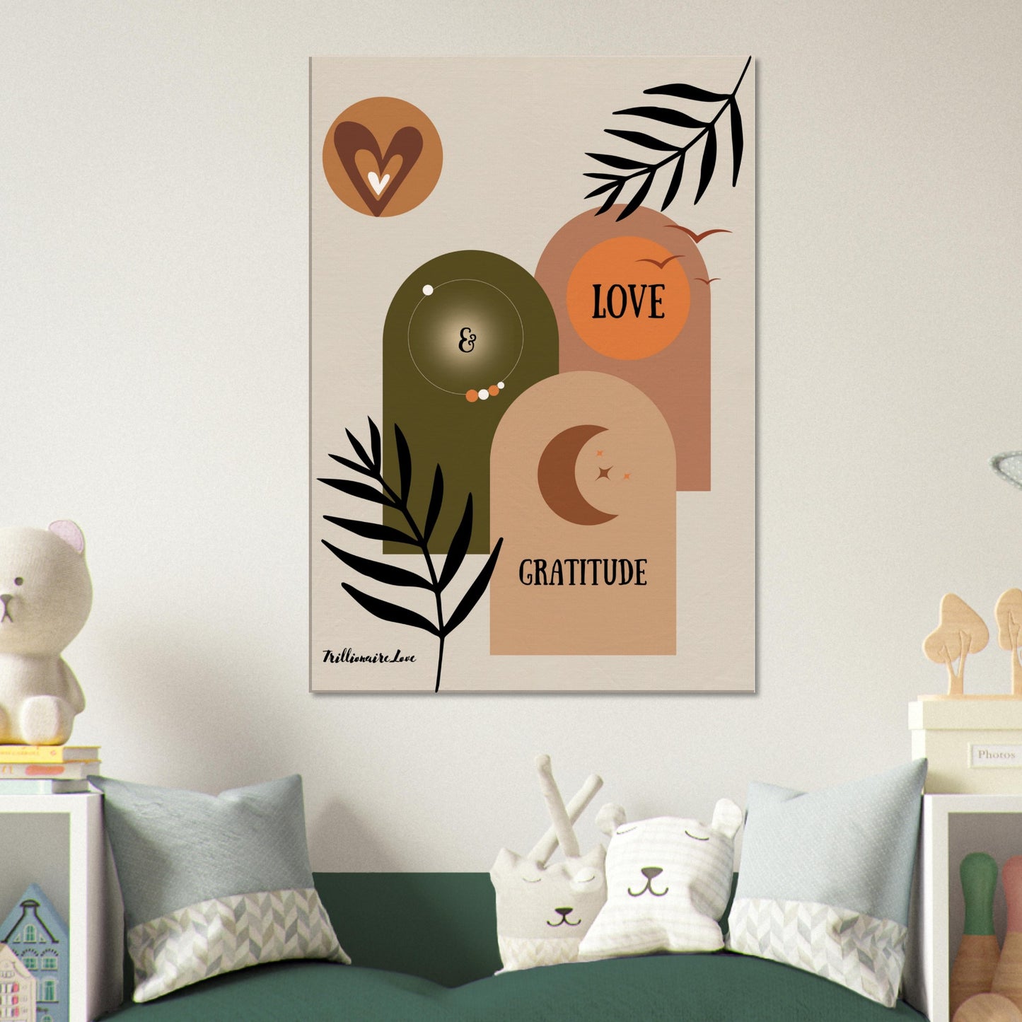 "Love & Gratitude" - Inspirational Quote Wall Decoration Canvas