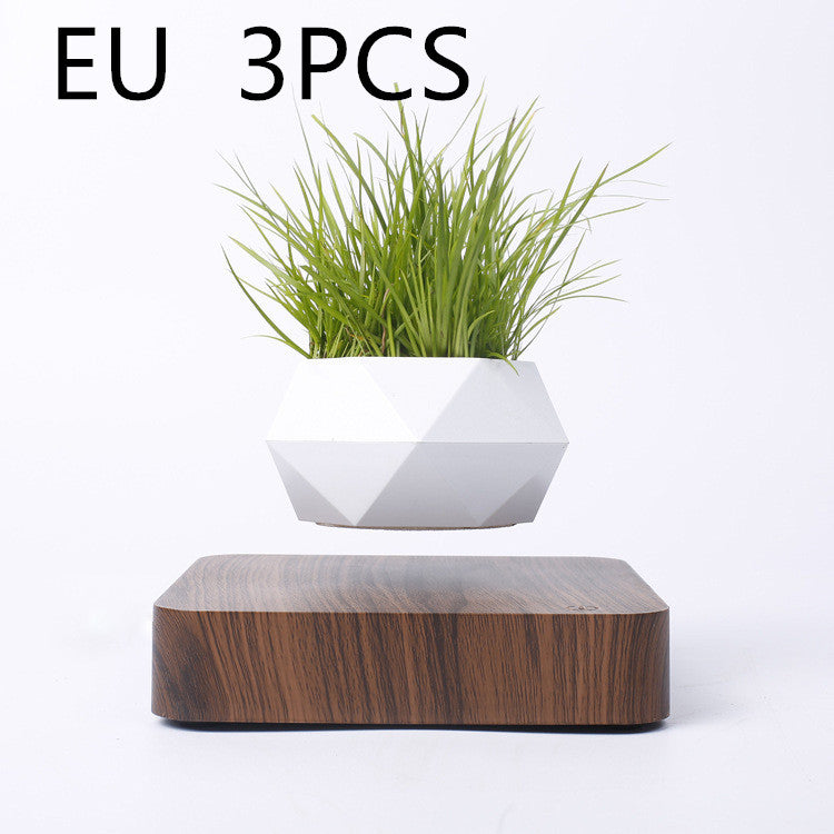 Modern Magnetic Wood Grain Potted Plant Vase - Feng Shui Home