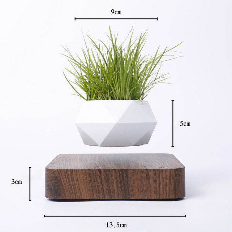 Modern Magnetic Wood Grain Potted Plant Vase - Feng Shui Home