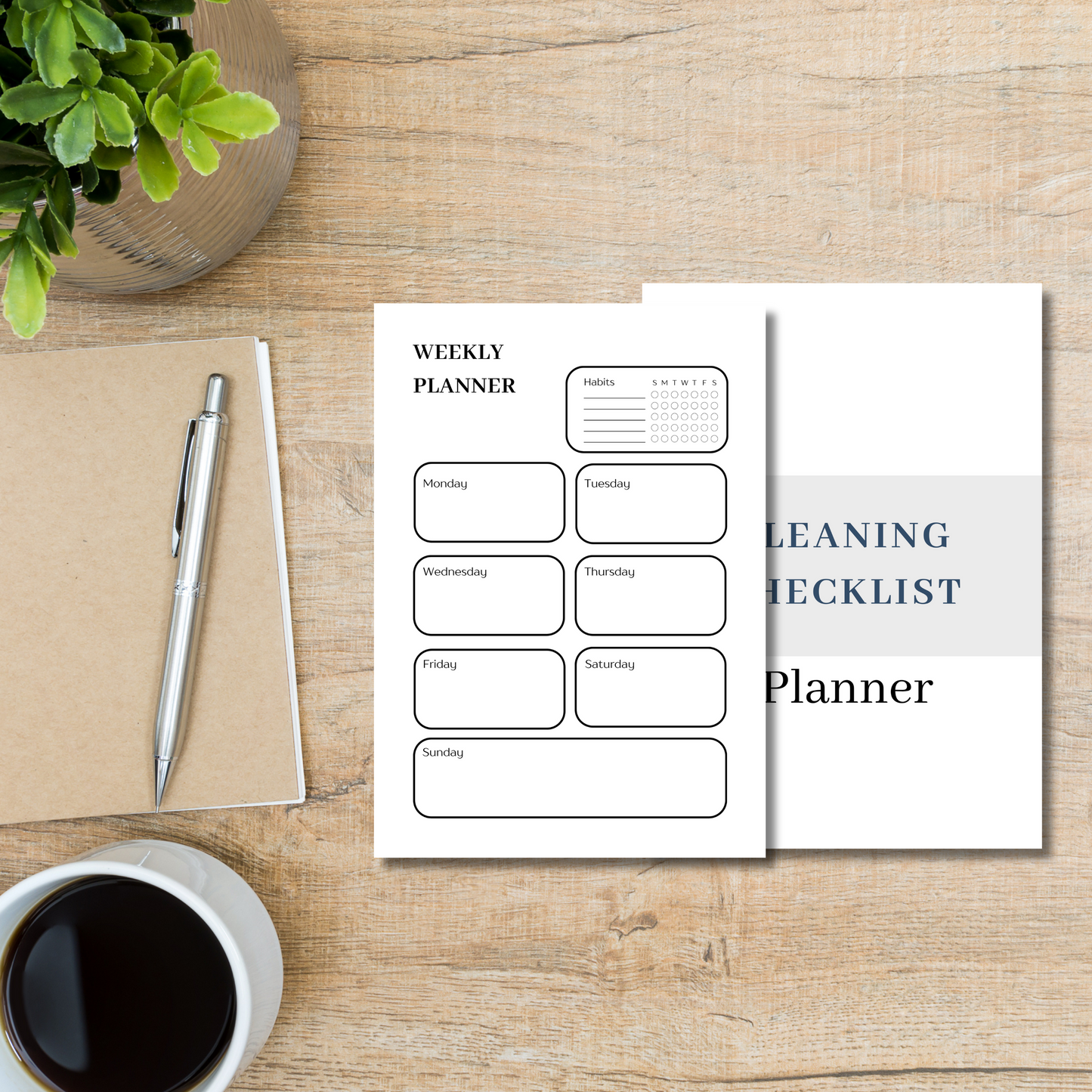 Minimalist Cleaning Checklist, Home Office Cleaning Schedule, Cleaning Planner, Cleaning Template