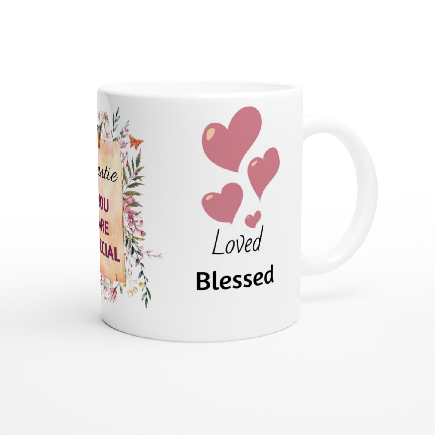 Special Auntie Gift Coffee Tea Mug, Botanical Gift