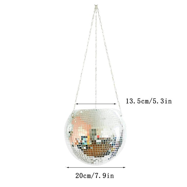 Disco Ball Flower Hanging Vase - Home Decor