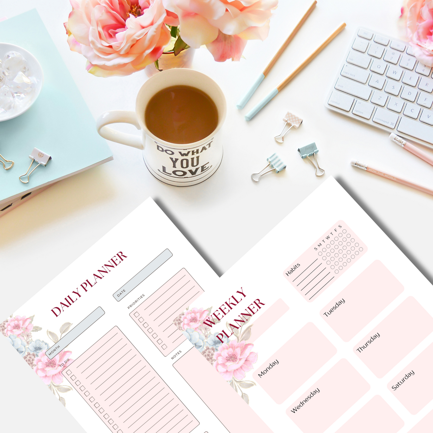 daily, weekly and monthly cleaning planner