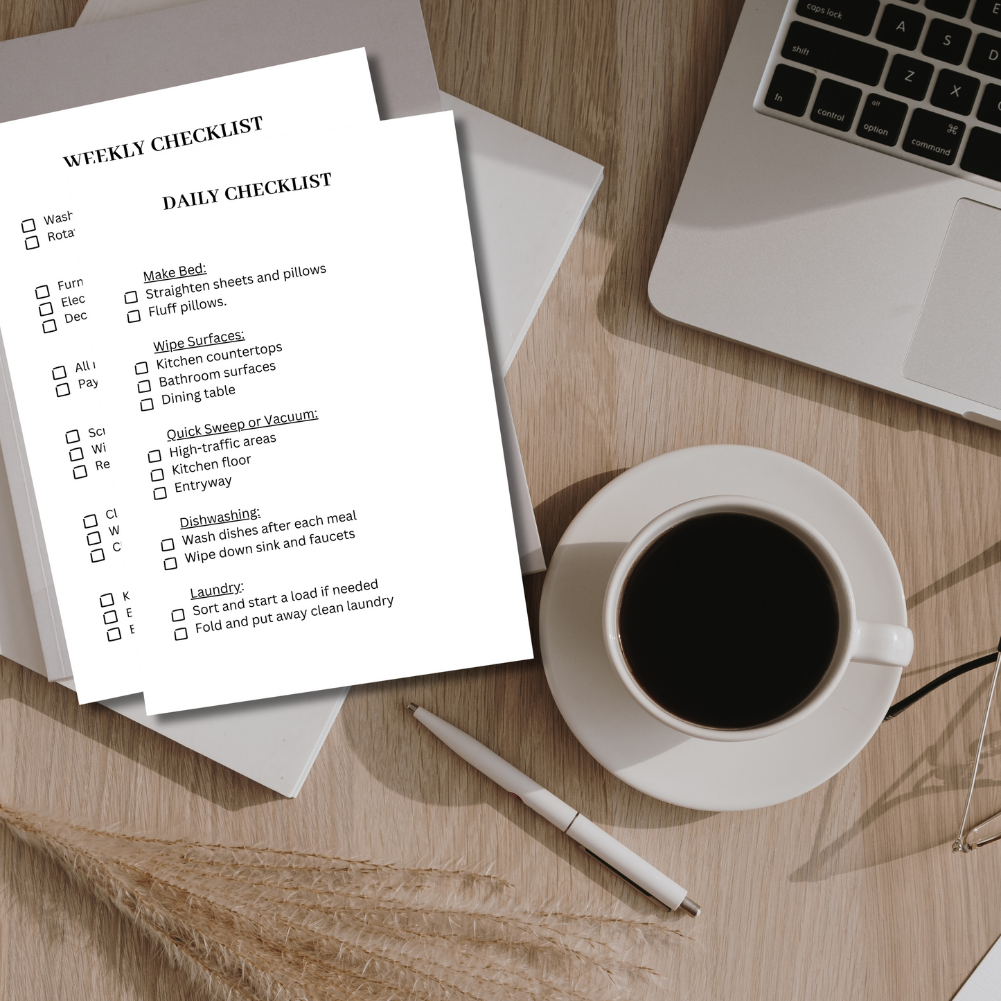 Minimalist Cleaning Checklist, Home Office Cleaning Schedule, Cleaning Planner, Cleaning Template