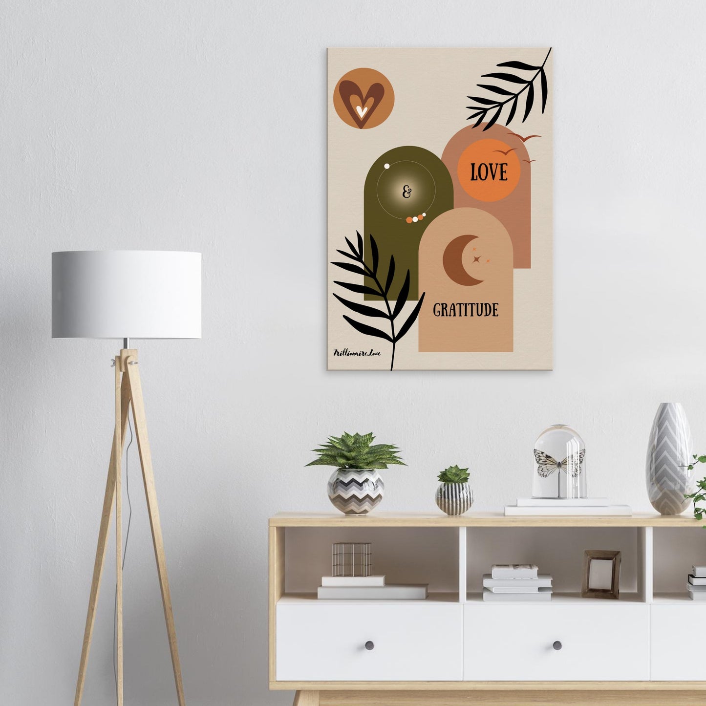 "Love & Gratitude" - Inspirational Quote Wall Decoration Canvas