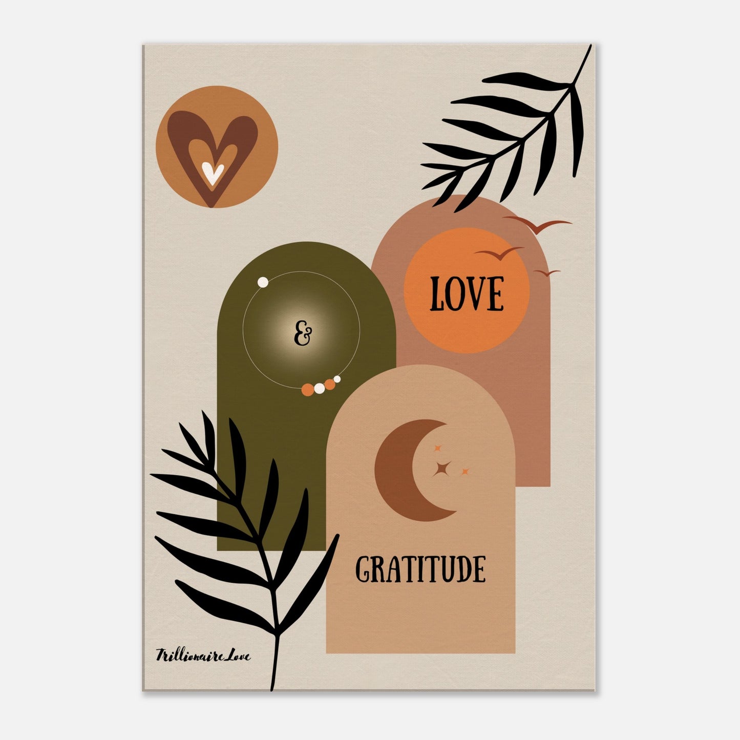 "Love & Gratitude" - Inspirational Quote Wall Decoration Canvas