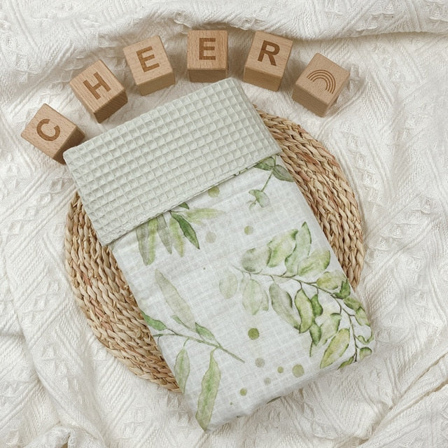 Cute Cotton Waffle Baby Swaddle Blanket, Baby Shower Gift