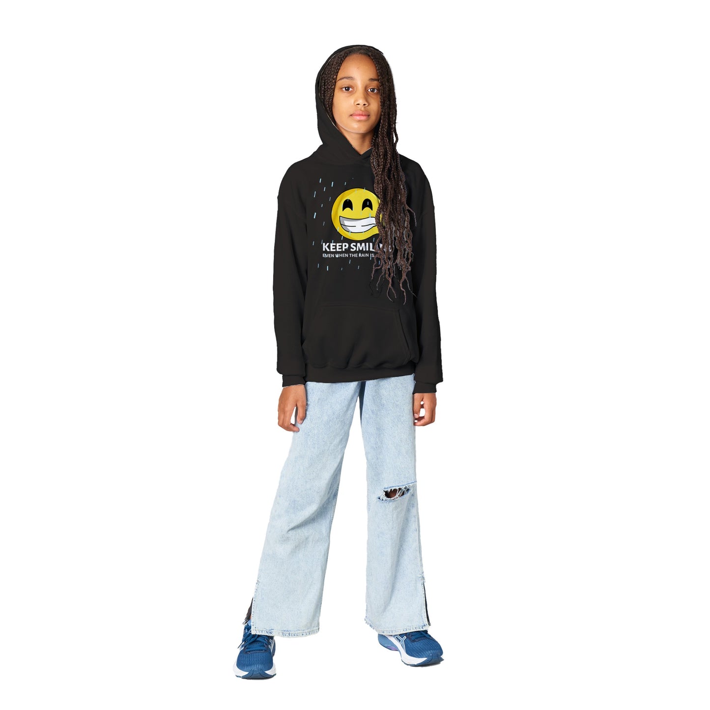 Inspirational kids Pullover Hoodie: "Keep Smiling"- Fashion With Meaning