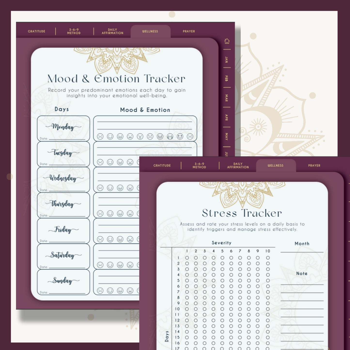 Affirmation Planner, Prayer Planner, self care planner, Mood Tracker, 369 Method, Vision Board, Prayer tracker, Gratitude Journal, Digital Gratitude Planner, Mindfulness Journal, Gratitude Tracker, Goodnotes Planner, printable gratitude journal