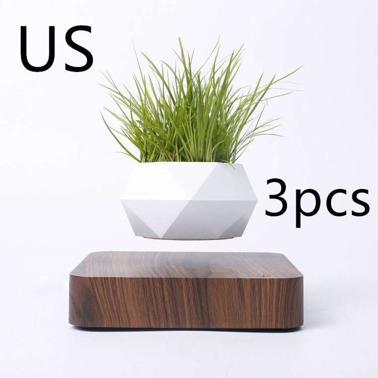 Modern Magnetic Wood Grain Potted Plant Vase - Feng Shui Home