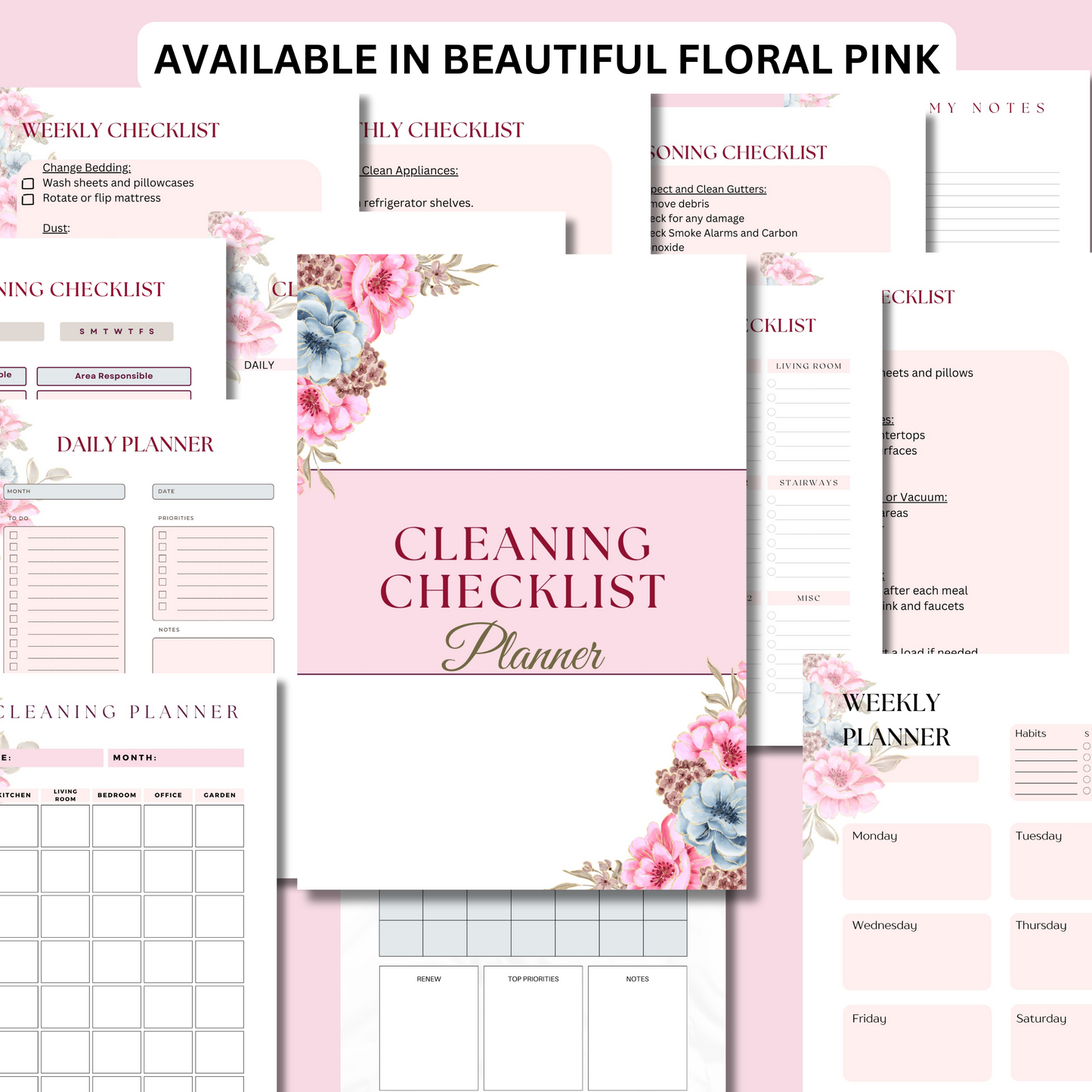 Minimalist Cleaning Checklist, Home Office Cleaning Schedule, Cleaning Planner, Cleaning Template