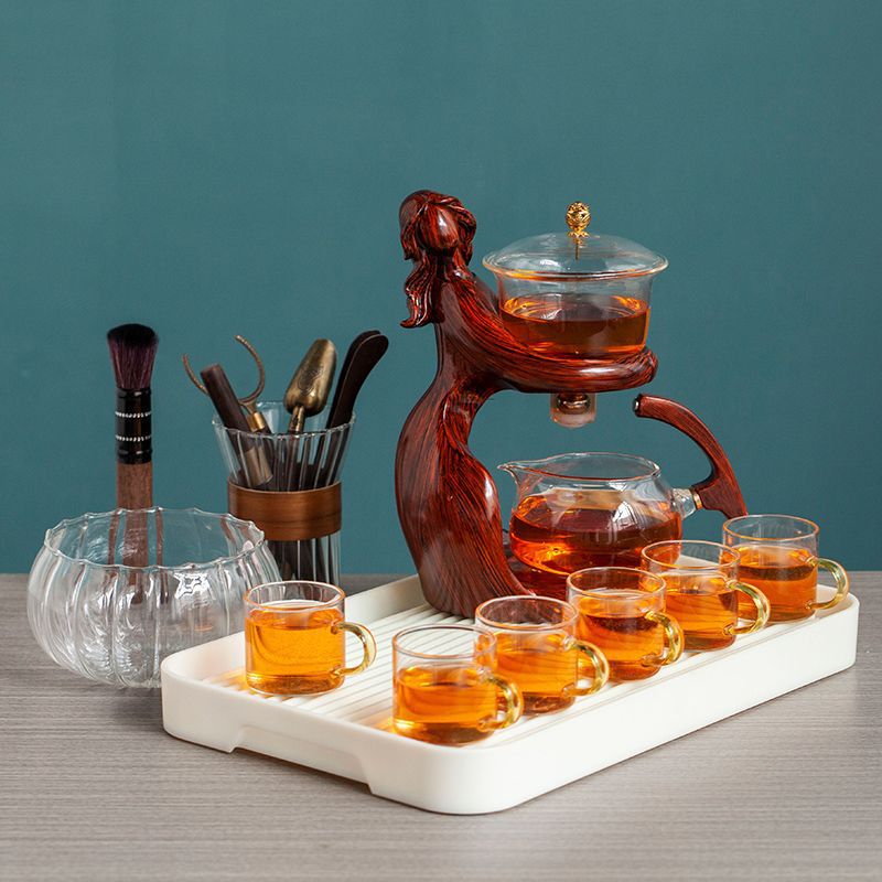 Maid Semi-automatic Tea Set Making Kungfu Glass Tea Infusers
