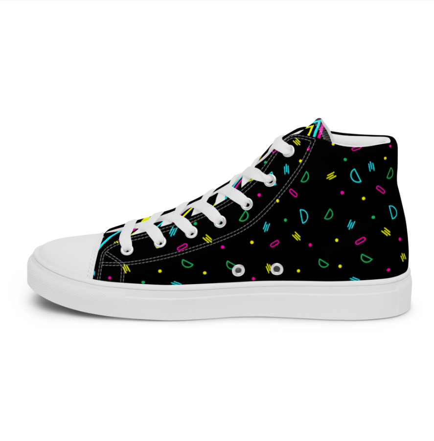 Inspirational High Top Canvas Shoes | Unisex | Toucan Exotic Bright Love Colour- Fashion With Meaning - US Size