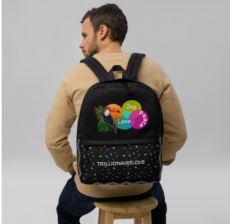 Introducing our vibrant, Inspirational "Love, Peace, and Joy" Backpack, designed for daily use or sports activities! This trendy backpack comes in exotic bright colours (pink, blue, and yellow) and is an inspiring statement of positivity that will uplift your spirits.