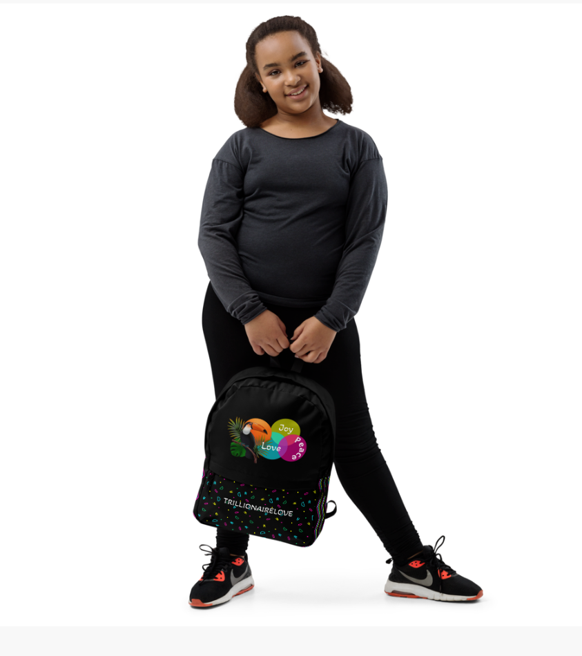 Introducing our vibrant, Inspirational "Love, Peace, and Joy" Backpack, designed for daily use or sports activities! This trendy backpack comes in exotic bright colours (pink, blue, and yellow) and is an inspiring statement of positivity that will uplift your spirits.