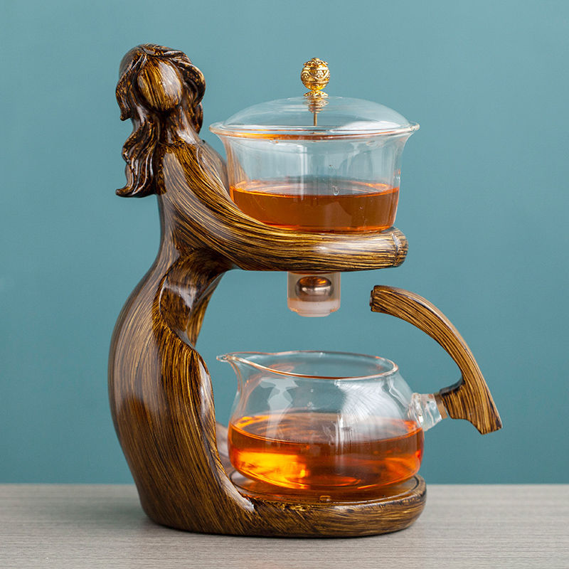 Maid Semi-automatic Tea Set Making Kungfu Glass Tea Infusers