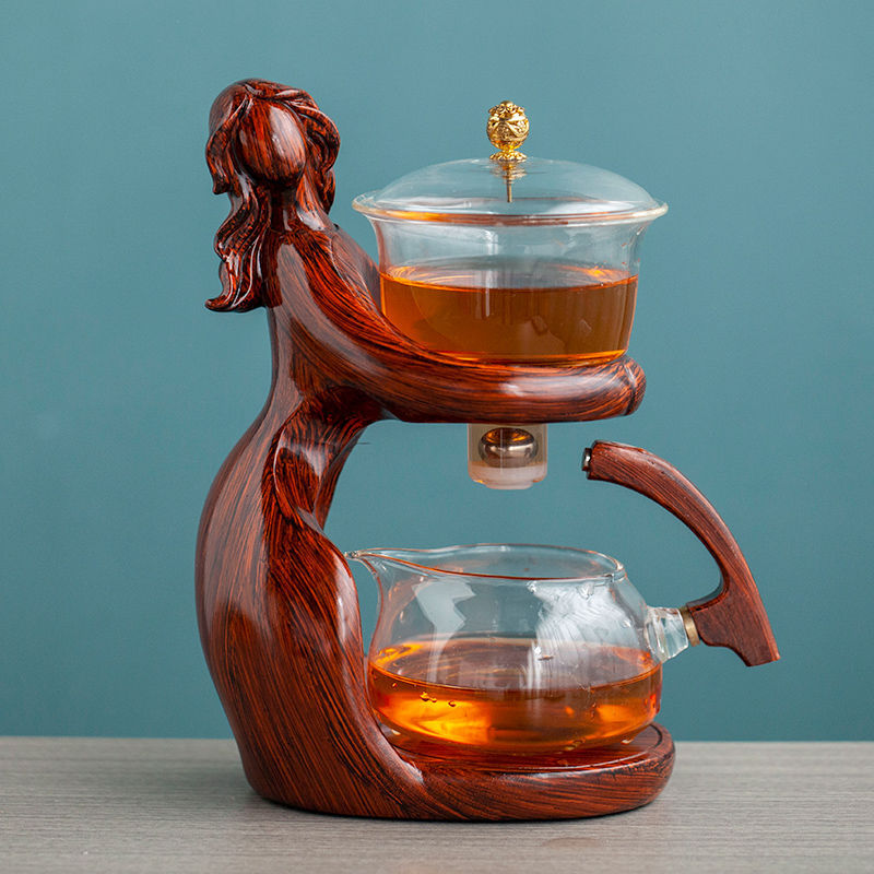 Maid Semi-automatic Tea Set Making Kungfu Glass Tea Infusers