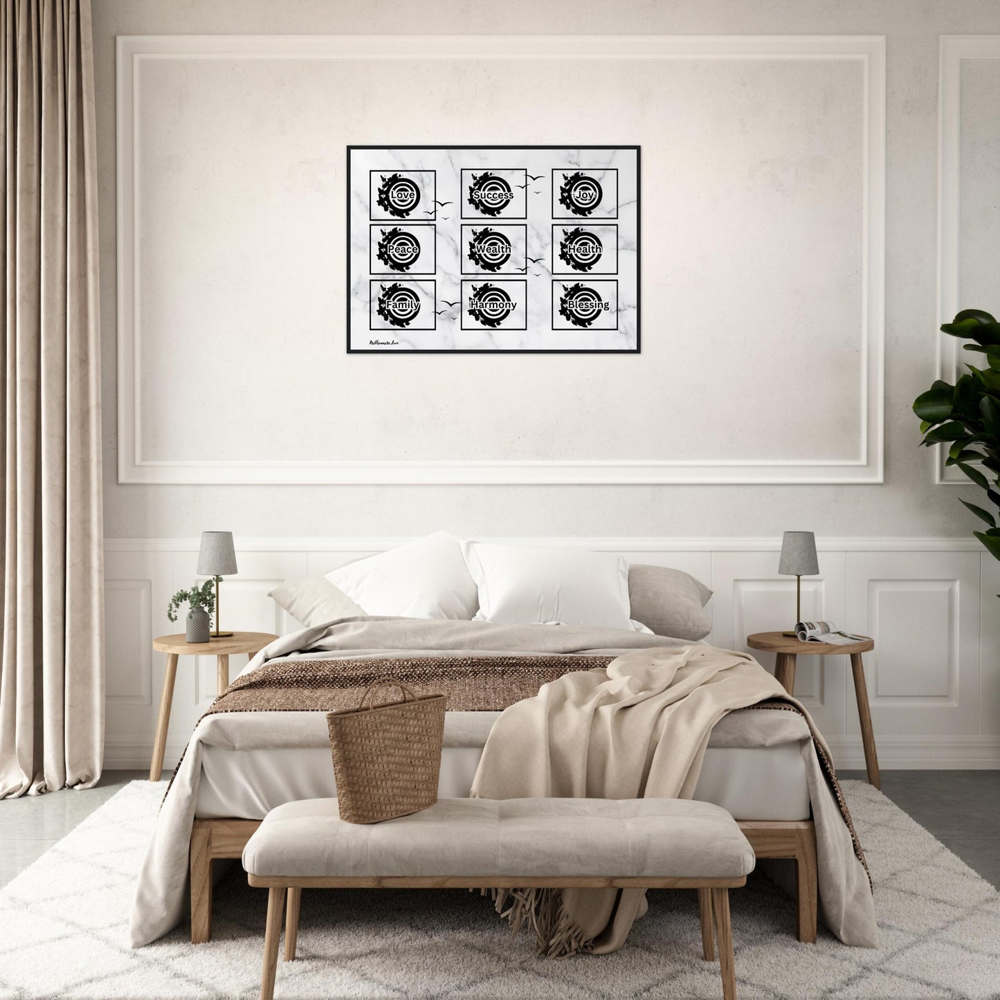 Grey Marble Inspirational Premium Matte Paper Wooden Framed Poster