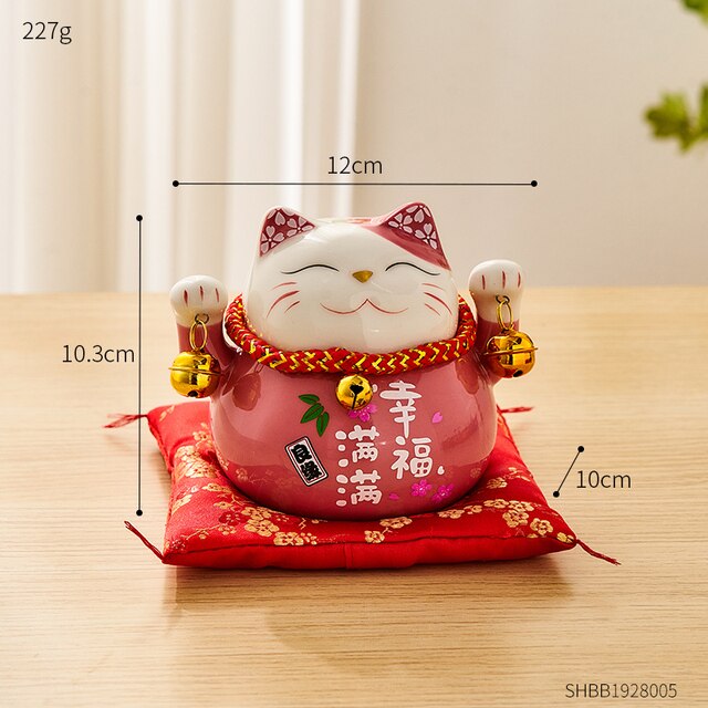 Welcome Good Luck Japanese Lucky Cat: Embrace Fortune with Charming Resin Figurines!