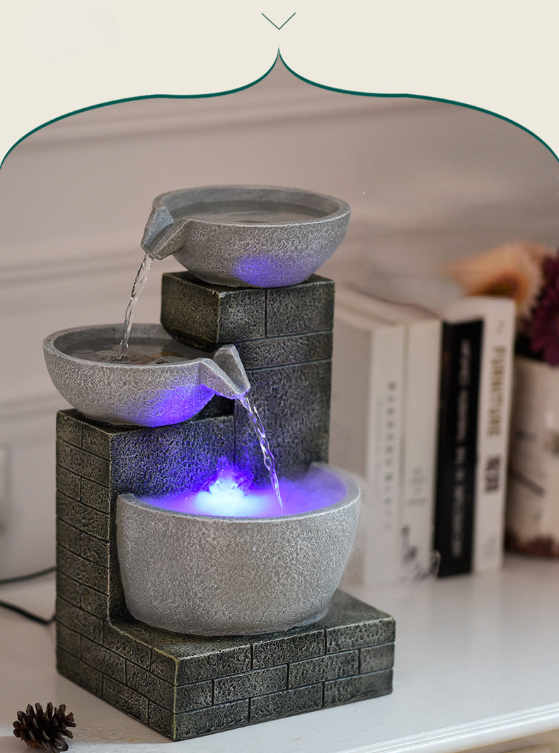 SereneScape: Modern Desktop Fountain Humidifier - Enhance Your Space with Tranquility and Style