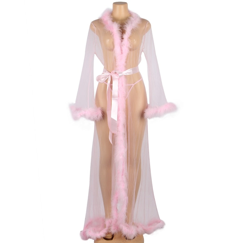 Respect My Position - Long Sheer Robe Lingerie