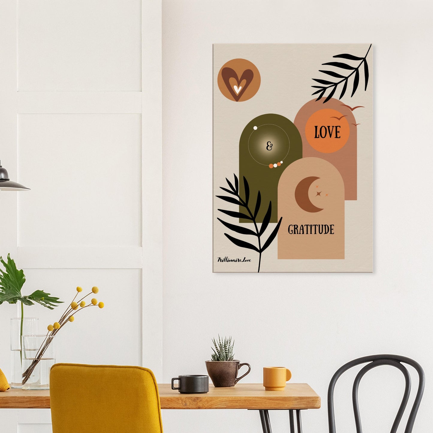 "Love & Gratitude" - Inspirational Quote Wall Decoration Canvas