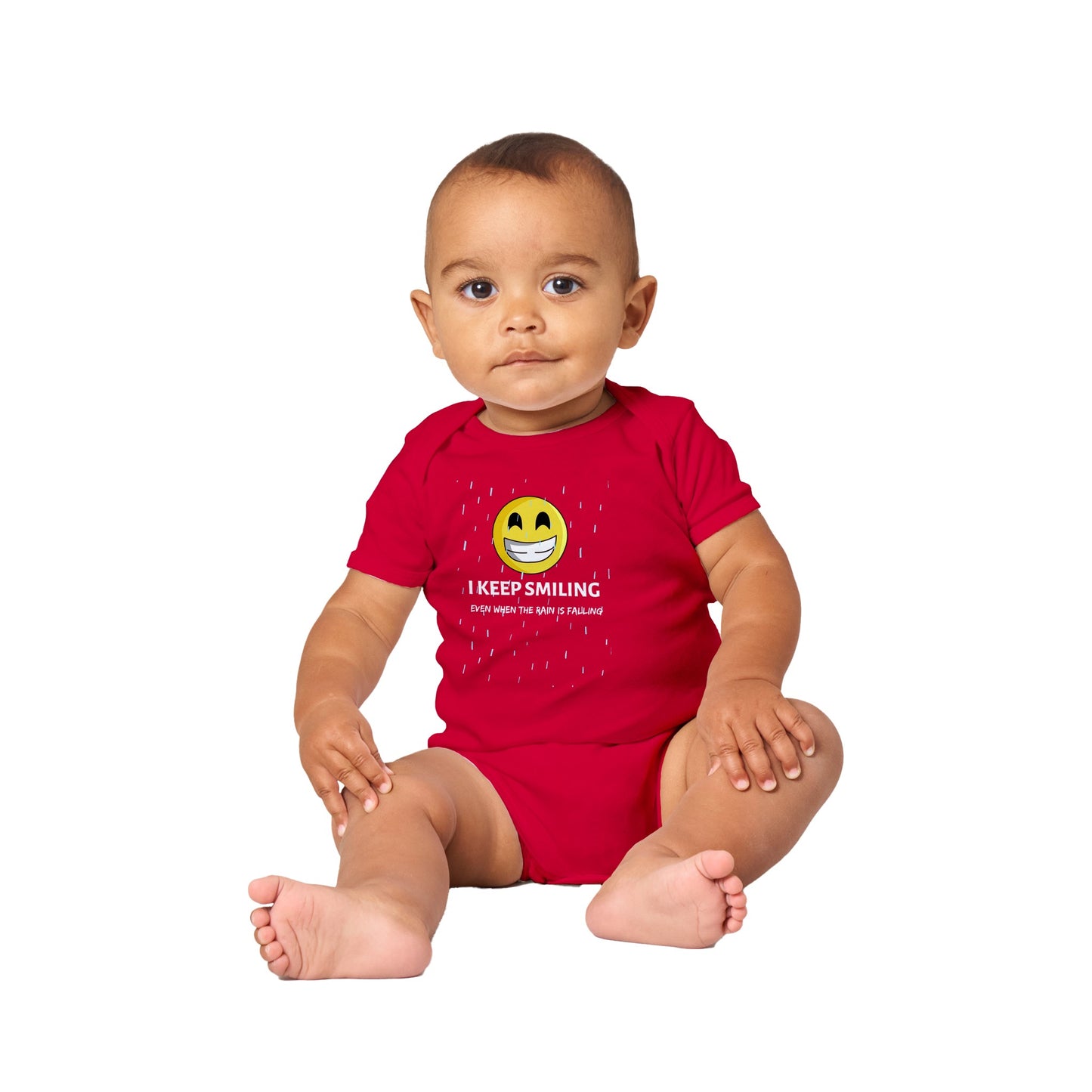Inspirational Baby Short Sleeve Bodysuit: "I Keep Smiling" - Fashion With Meaning