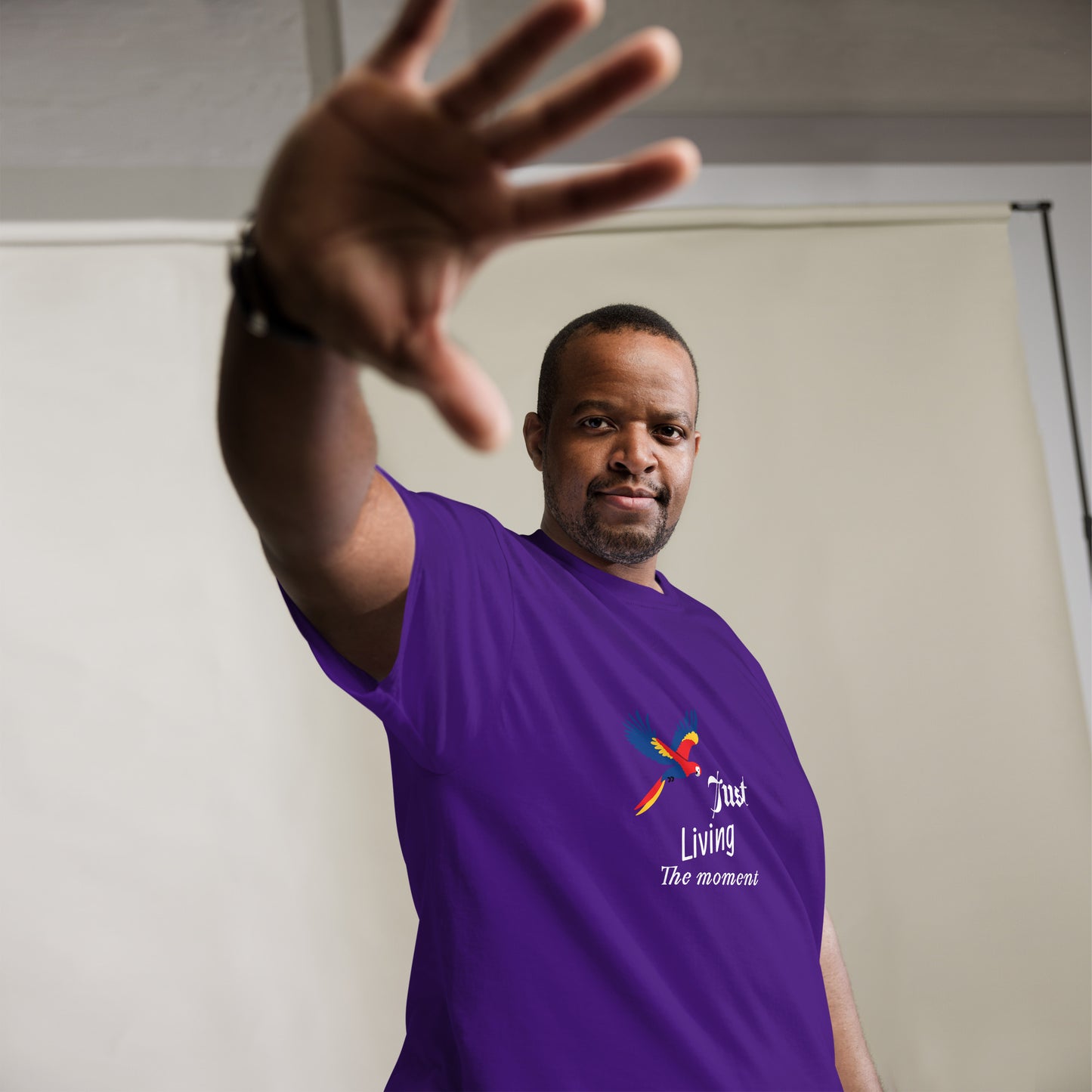 Inspirational Men's Tee, "Just Living The Moment", Fashion With Meaning