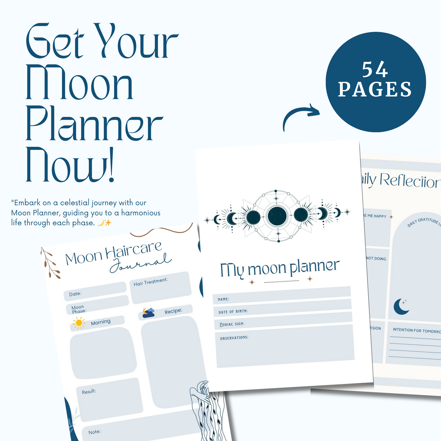 Moon Planner | Moon Journal | Moon Tracker | Moon Calendar | Digital Download