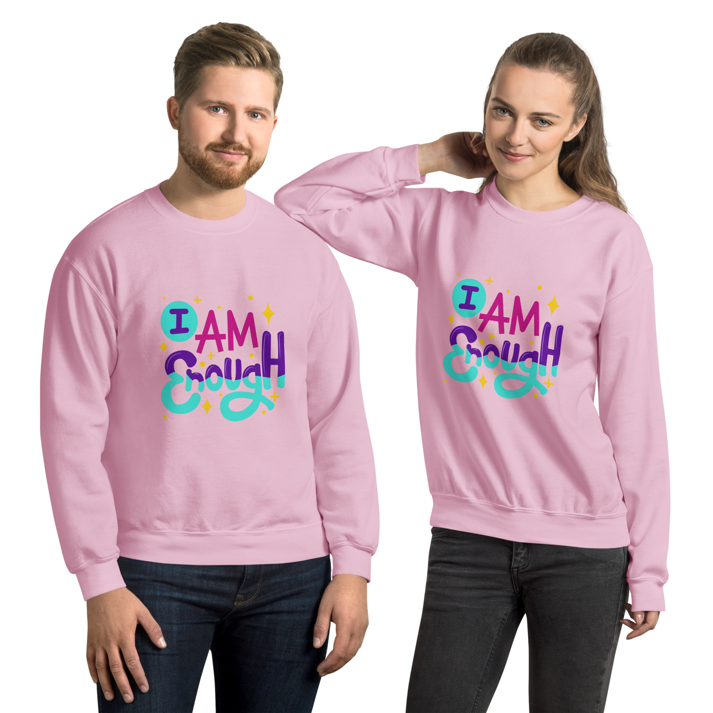 Mental Health Motivational Unisex Sweatshirt, Positive Quote, I Am Enough and You Are Enough, Gift Idea