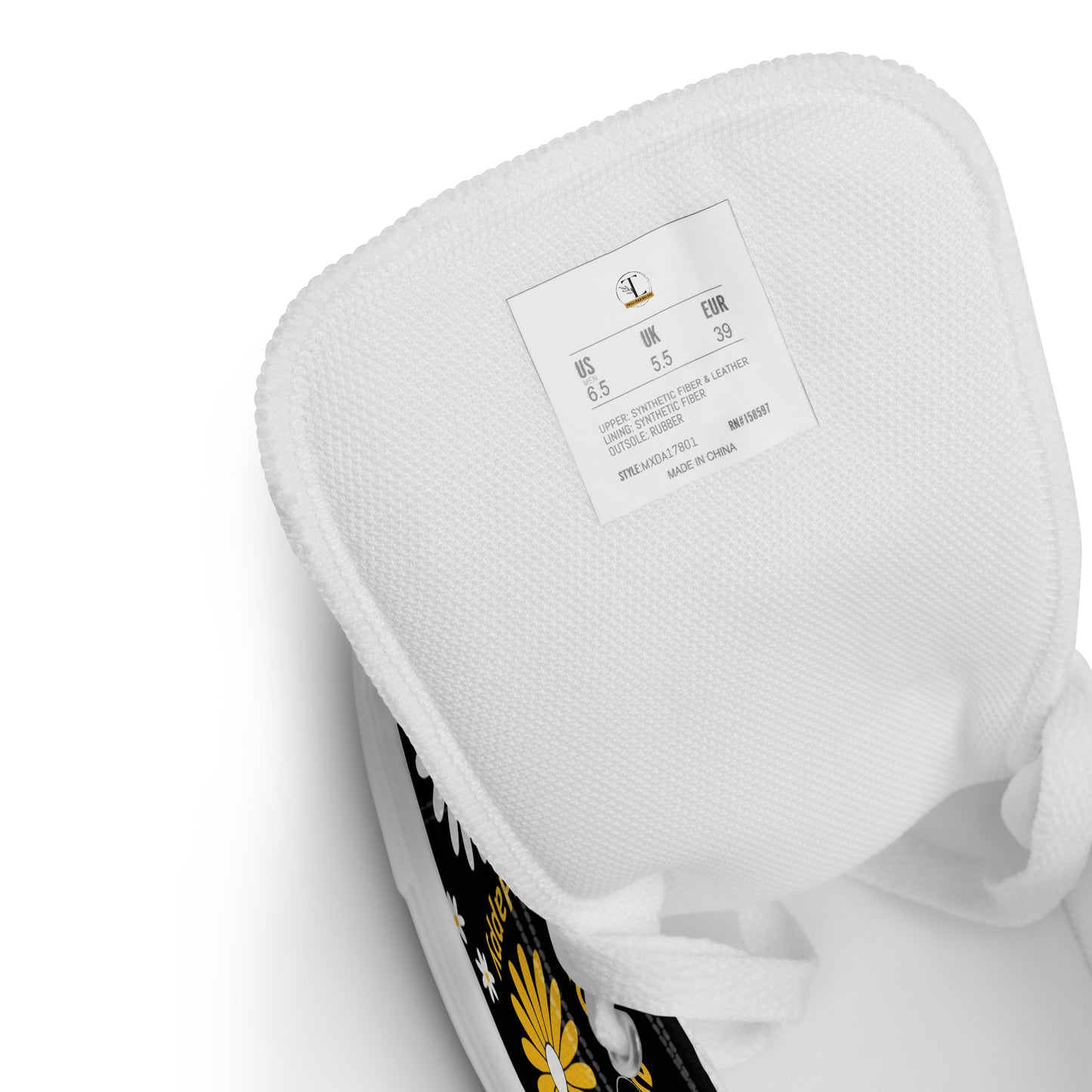 Inspirational High Top Canvas Shoes |White & Yellow Daisy Flowers Lovers | Unisex | Fashion With Meaning | US Size