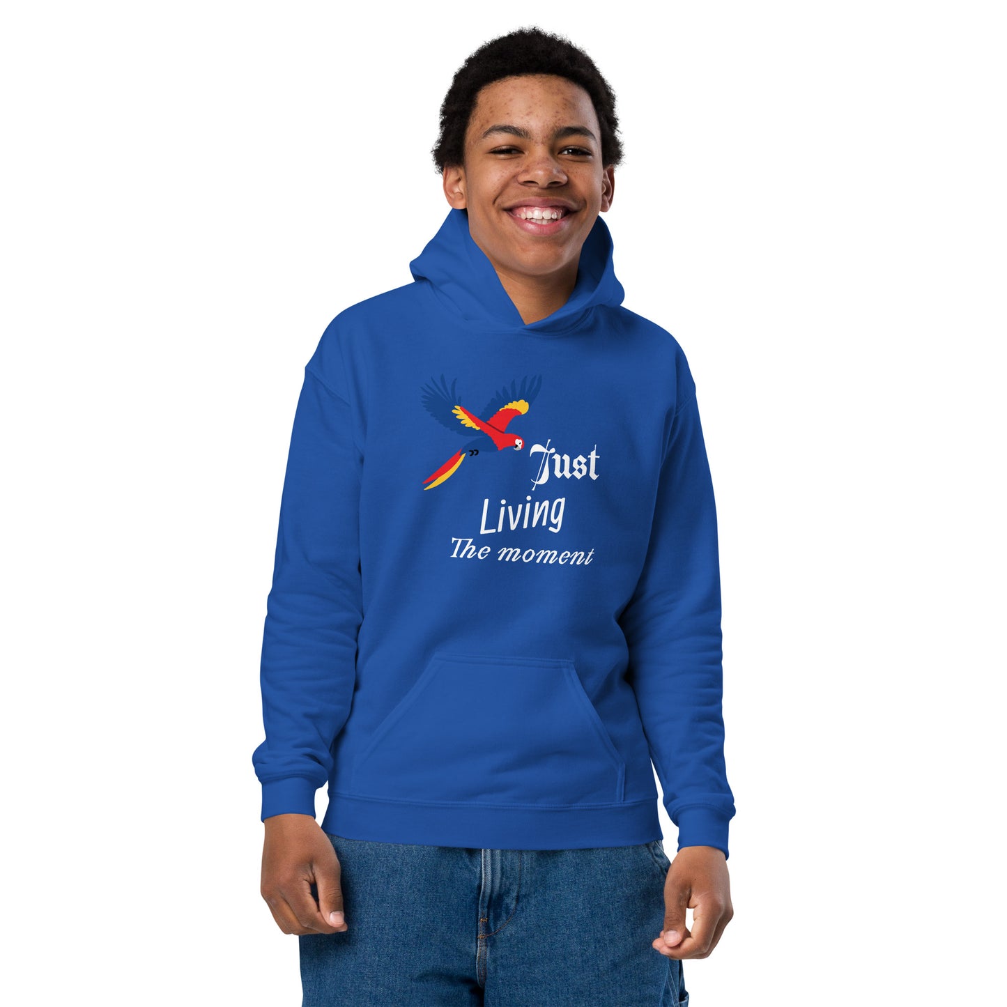 Inspirational Youth heavy blend hoodie, "Just Living The Moment", Fashion With Meaning - Unique Gift Idea